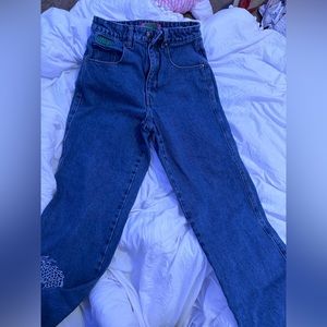 Empyre jeans with dragon print, baggy worn once size 0